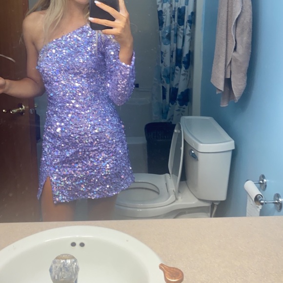 Sherri Hill Homecoming Dress Size 2 Purple - Picture 4 of 4